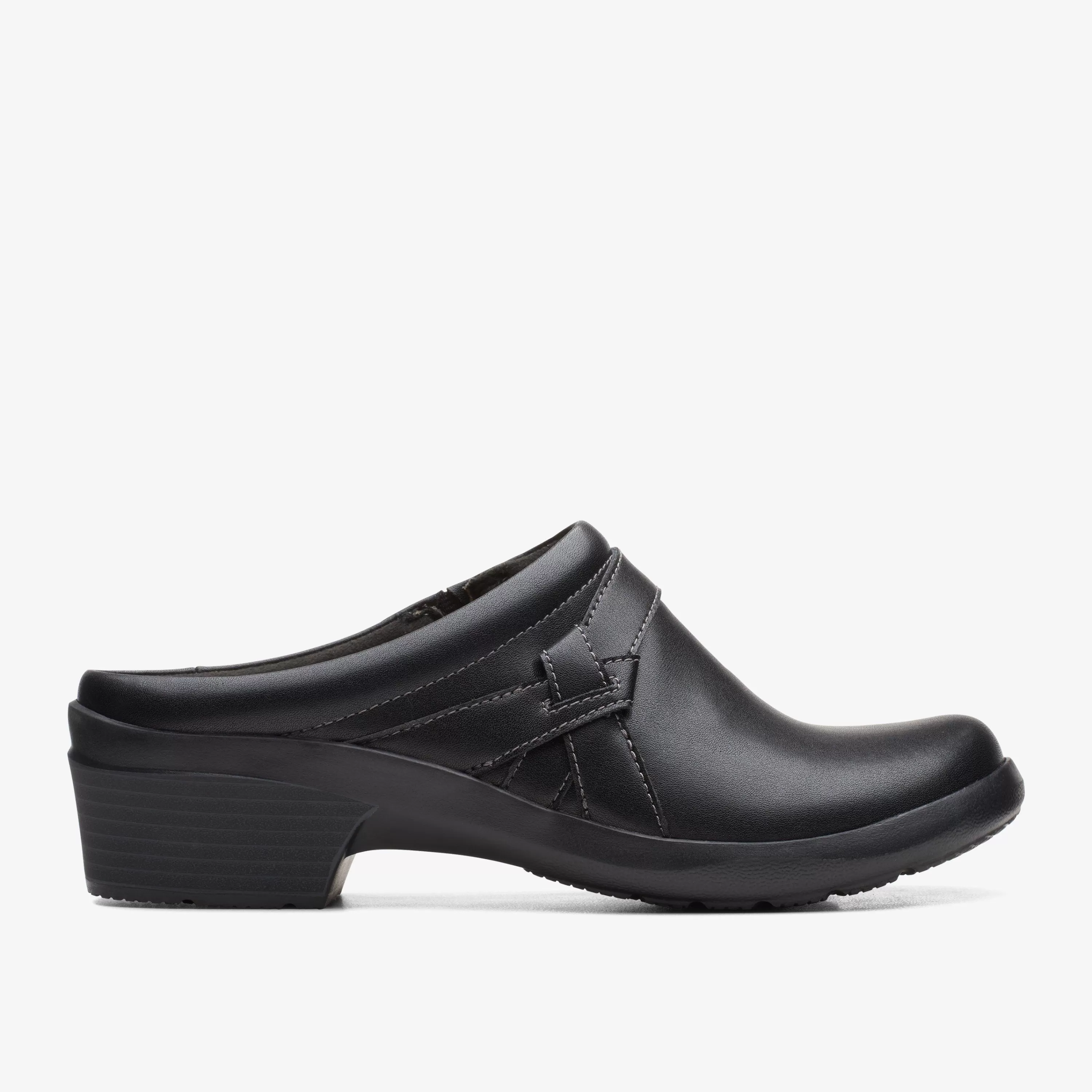 Women Clarks Angie Mist Black Leather