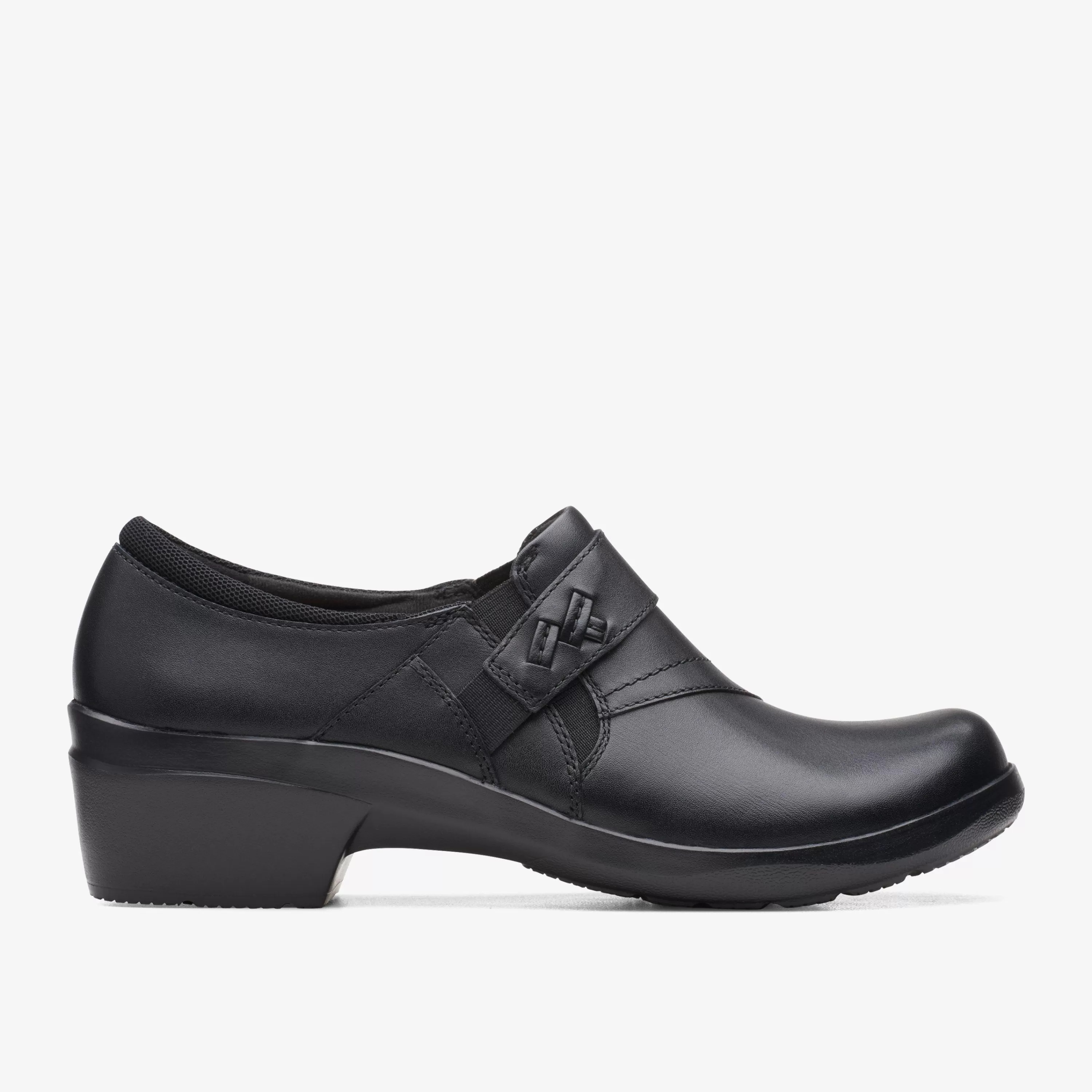 Women Clarks Angie Pearl Black Leather