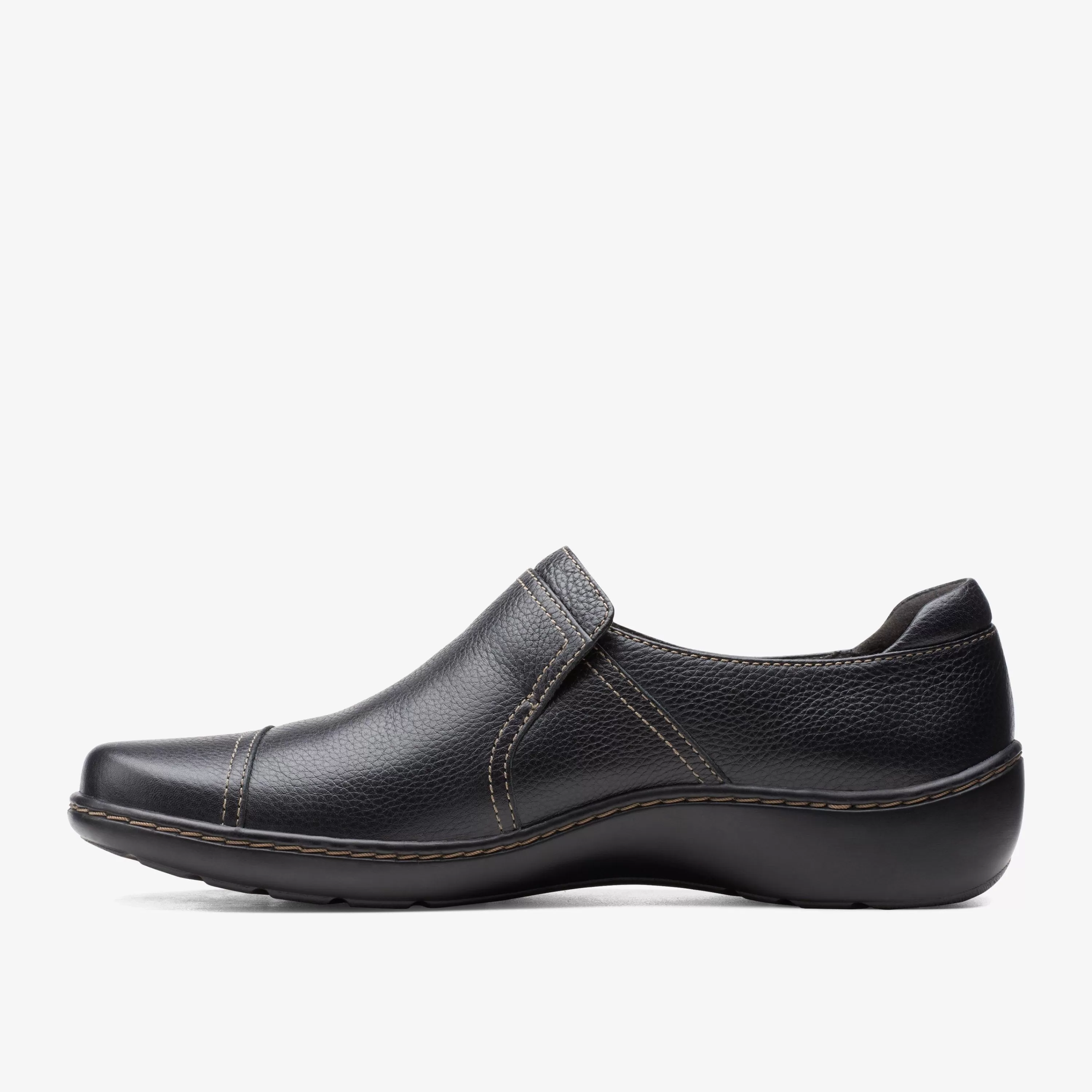 Women Clarks Cora Poppy Black Tumbled