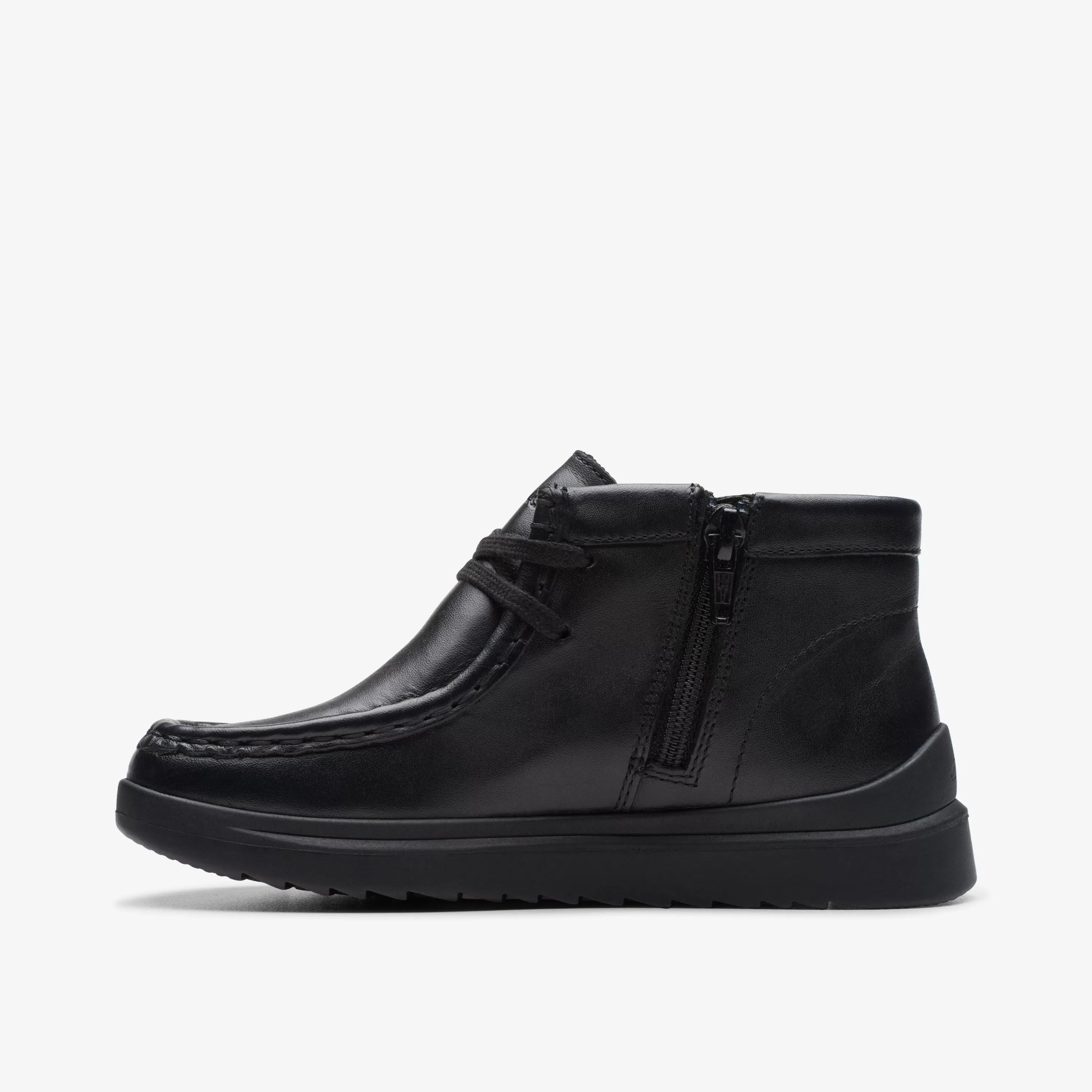 Kids Clarks Goal Wally Kid Black Leather