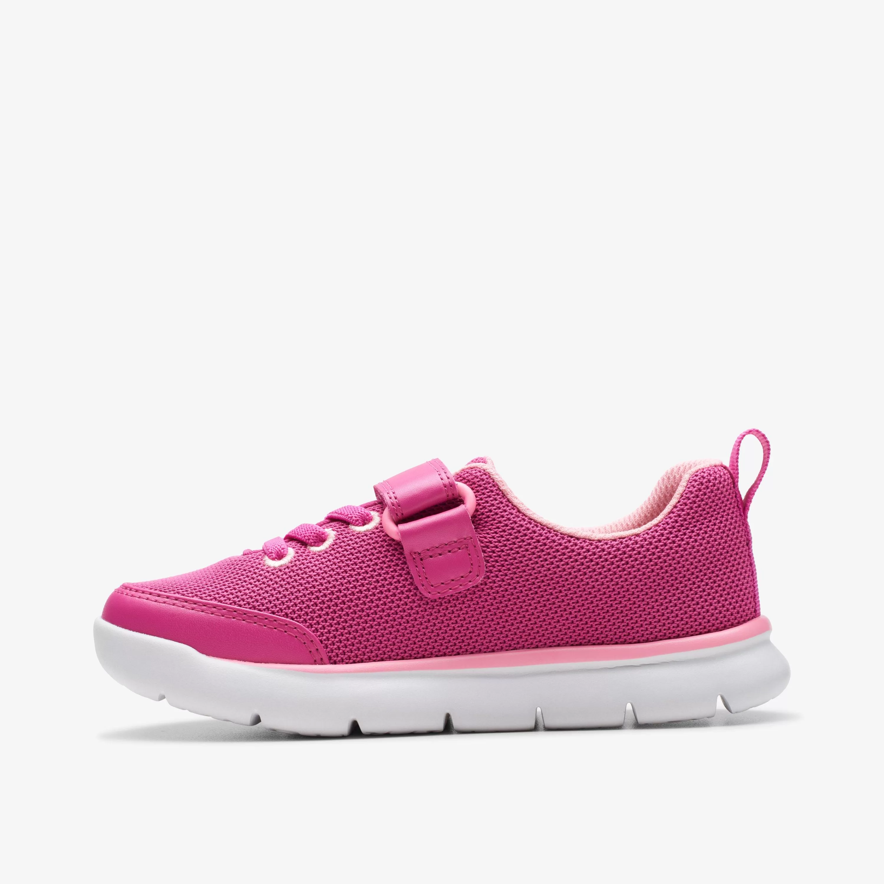 Kids Clarks Hoop Run Kid Pink Synthetic