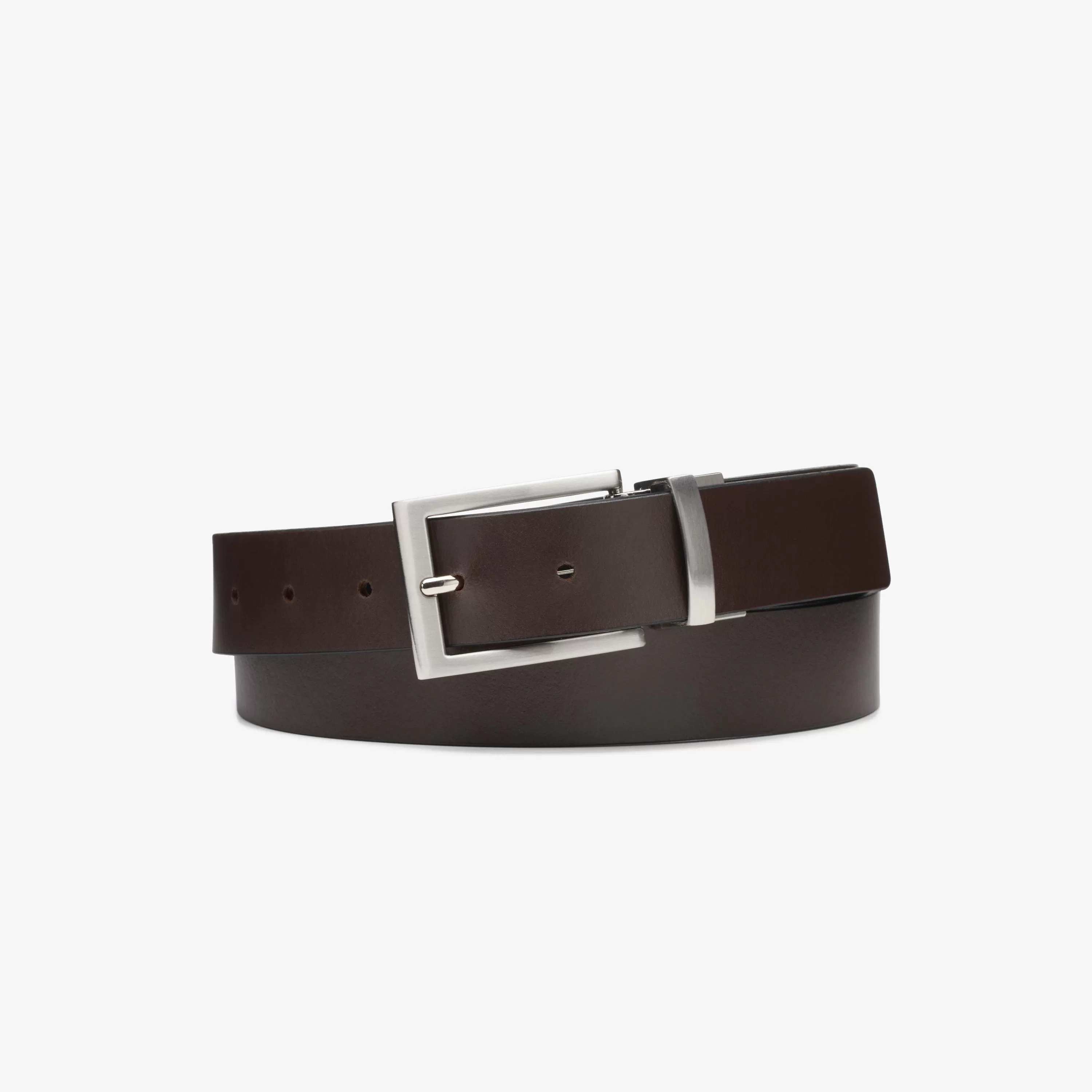 Women Clarks Reversible Belt Black/Brown Leather